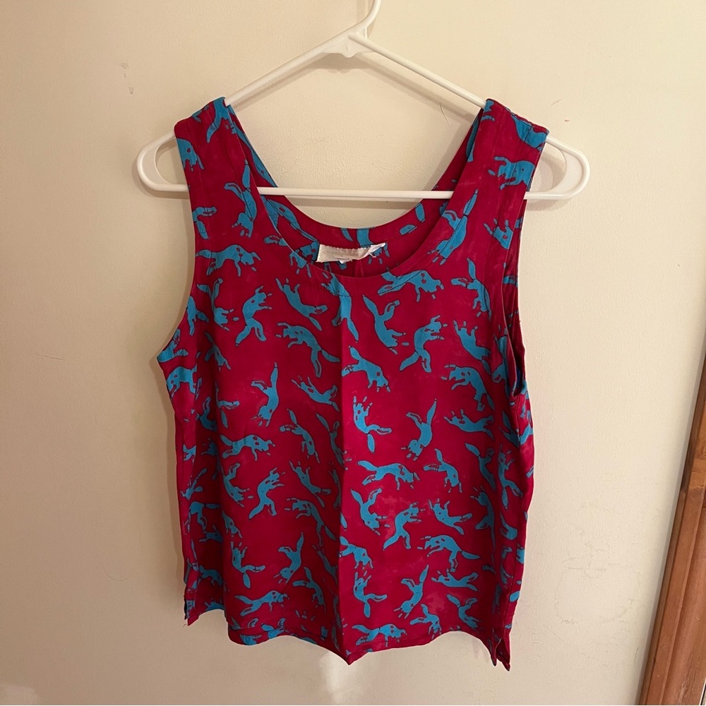 Eagle Ray Traders Tie Dye Fox Print Tank
